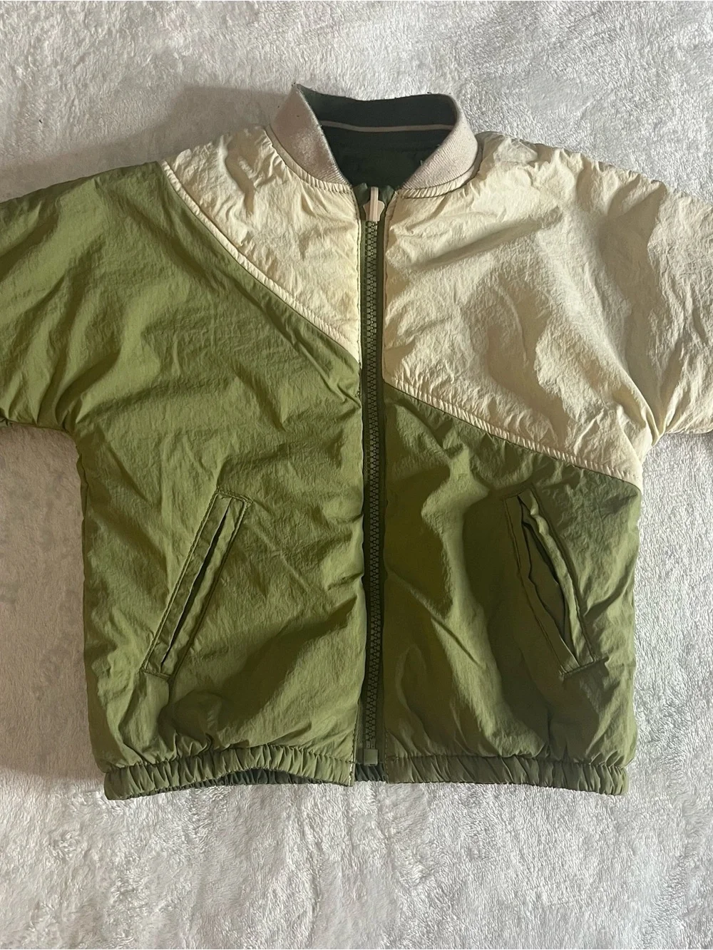 Zara Kids Olive‎ Contrasting Reversible Windbreaker Sz 18~24M
